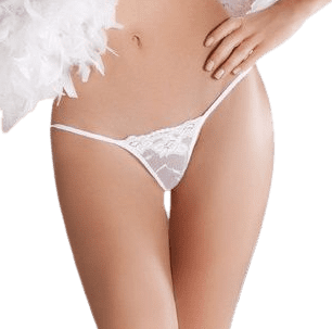 PASSION - MICRO WHITE THONG ONE SIZE WITH LACE